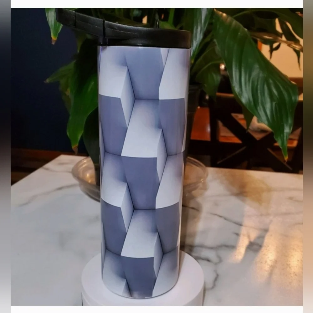 Shades of Gray 3D Look 20oz Tumbler with duo lids 🎉sale
